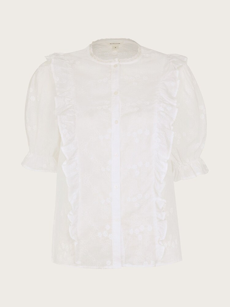 Monsoon White Embroidered Iris Blouse - Image 5 of 5