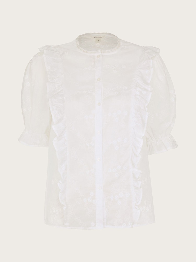 Monsoon White Embroidered Iris Blouse - Image 5 of 5 Monsoon White Embroidered Iris Blouse - Image 5 of 5