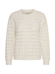 Kaffe Elena Lace Knit White Pullover White Jumper - Image 5 of 6
