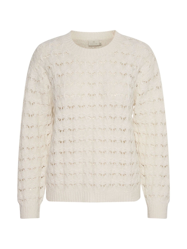 Kaffe Elena Lace Knit White Pullover White Jumper - Image 5 of 6