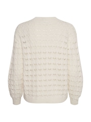 Kaffe Elena Lace Knit White Pullover White Jumper - Image 6 of 6
