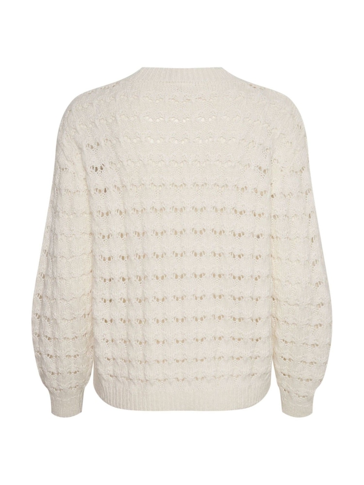 Kaffe Elena Lace Knit White Pullover White Jumper - Image 6 of 6 Kaffe Elena Lace Knit White Pullover White Jumper - Image 6 of 6