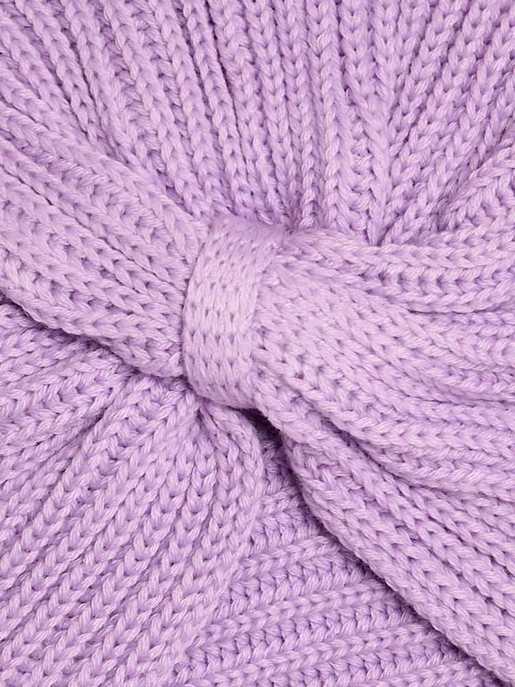 JoJo Maman Bébé Lilac Knitted Turban - Image 3 of 3