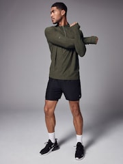 Khaki Green Active Gym Training Quarter Zip Neck - Image 3 of 9