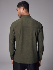 Khaki Green Active Gym Training Quarter Zip Neck - Image 4 of 9