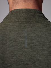 Khaki Green Active Gym Training Quarter Zip Neck - Image 5 of 9