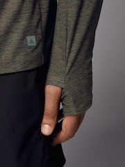 Khaki Green Active Gym Training Quarter Zip Neck - Image 6 of 9