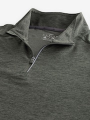 Khaki Green Active Gym Training Quarter Zip Neck - Image 8 of 9