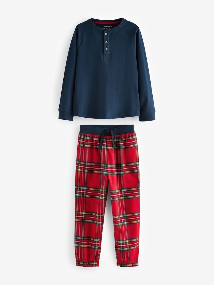 christmas flannel matching cotton pyjamas