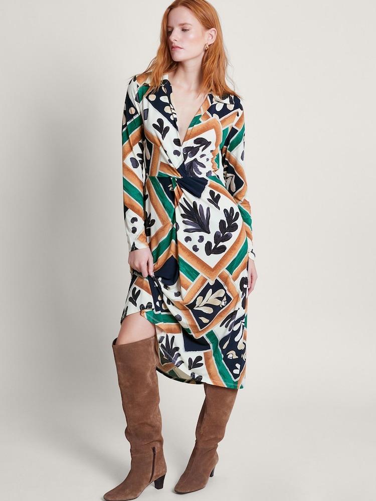 Monsoon Multi Cadenza Print Jersey Dress - Image 1 of 4 Monsoon Multi Cadenza Print Jersey Dress - Image 1 of 4