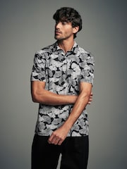 Mono Print Regular Fit Short Sleeve Jersey Polo Shirts 3 Pack - Image 3 of 12