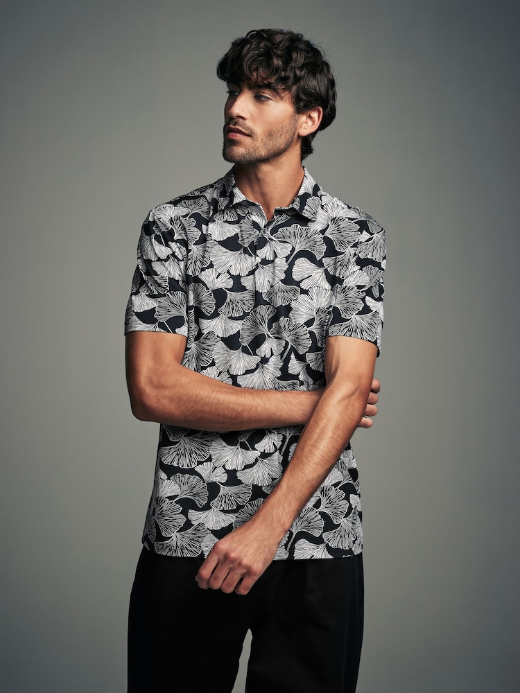 Zwart-wit print - Normale Pasvorm - Set van 3 jersey poloshirts met korte mouwen - Image 3 of 12