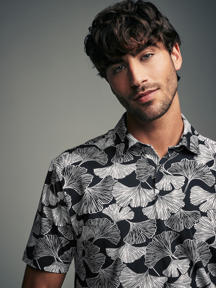 Zwart-wit print - Normale Pasvorm - Set van 3 jersey poloshirts met korte mouwen - Image 5 of 12