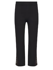 PixieGirl Petite Black Leopard Print Side Stripe Wide Leg Trousers - Image 5 of 5