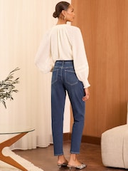 Love & Roses Dark Wash Blue Mid Rise Slim Jeans - Image 4 of 4