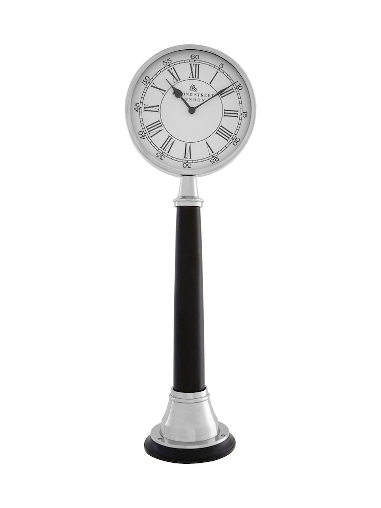 Interiors by Premier Black Silver Kensington Townhouse Table Clock - Image 1 of 1