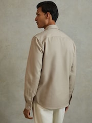 Reiss Stone Arlo Cotton Canvas Overshirt - Image 4 of 5