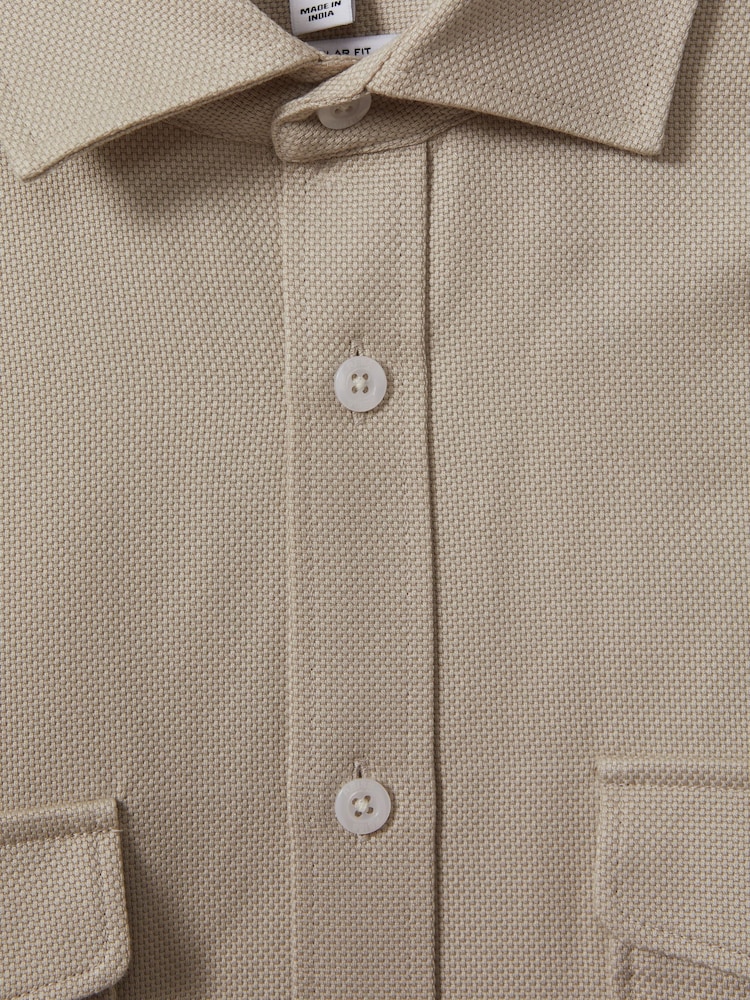 Reiss Stone Arlo Cotton Canvas Overshirt - Image 5 of 5