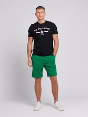 U.S. Polo Assn Green Mens Double Horsemen Sweat 100% Cotton Shorts - Image 3 of 6