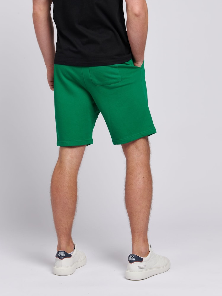 U.S. Polo Assn Green Mens Double Horsemen Sweat 100% Cotton Shorts - Image 4 of 6