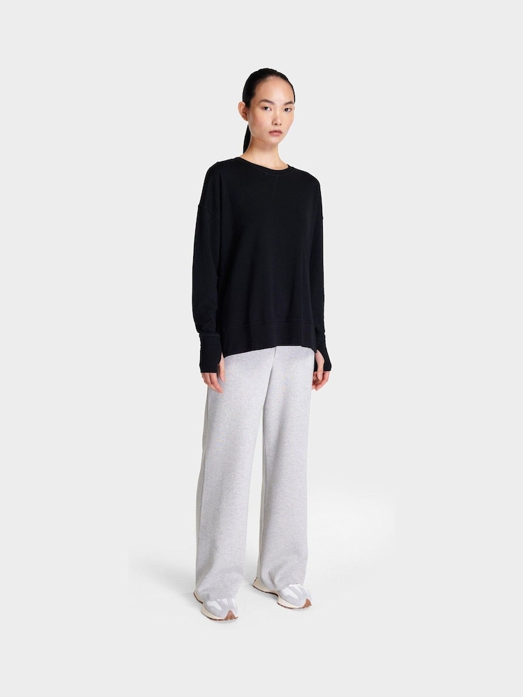 Sweaty Betty Black After Class Longline Sweatshirt - Image 2 of 5