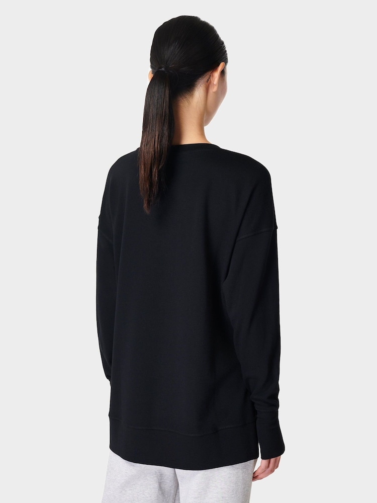 Sweaty Betty Black After Class Longline Sweatshirt - Image 3 of 5