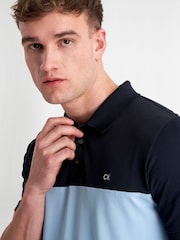Calvin Klein Golf Blue Colour Block Polo Shirt - Image 4 of 8