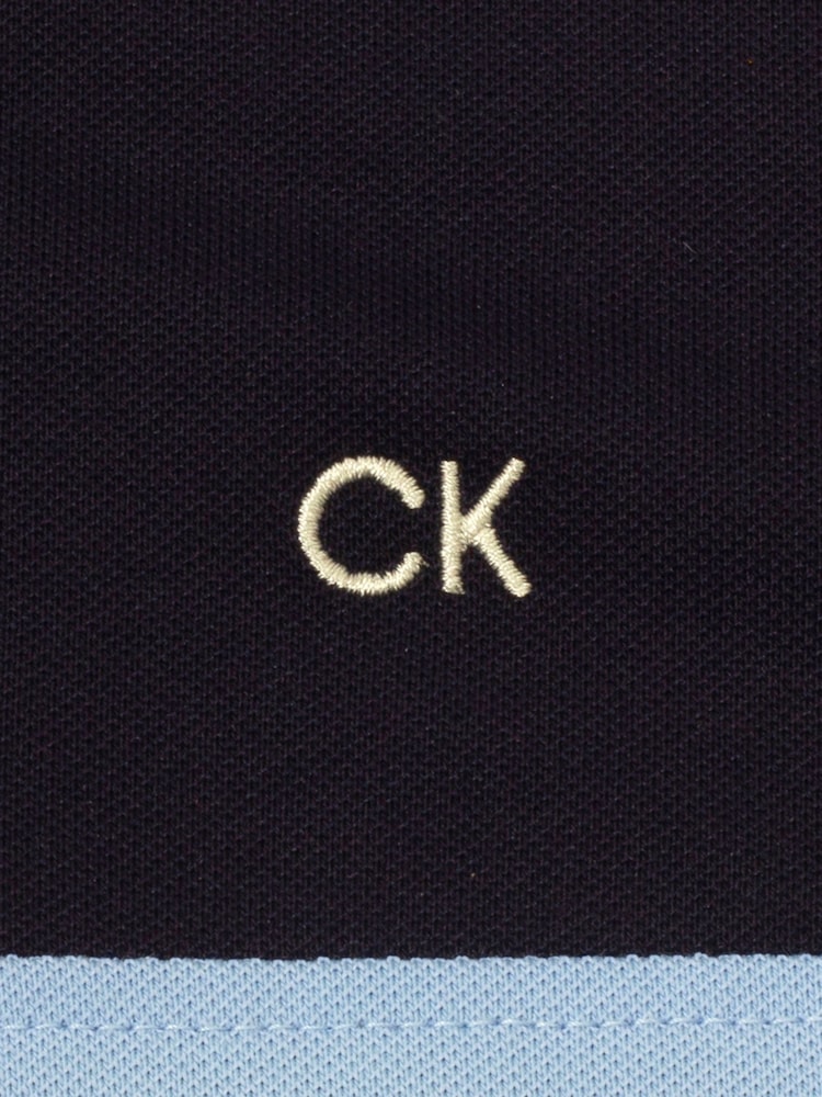 Calvin Klein Golf Blue Colour Block Polo Shirt - Image 8 of 8