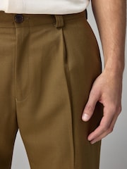 Olive Green EDIT Smart Wool Mix Trousers - Image 3 of 10