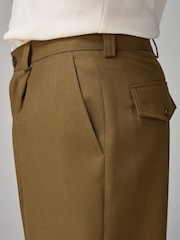 Olive Green EDIT Smart Wool Mix Trousers - Image 4 of 10