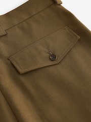 Olive Green EDIT Smart Wool Mix Trousers - Image 9 of 10