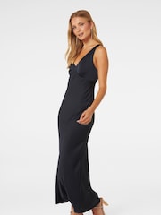 Forever New Blue Cameron V-Neck Satin Maxi Dress - Image 3 of 4