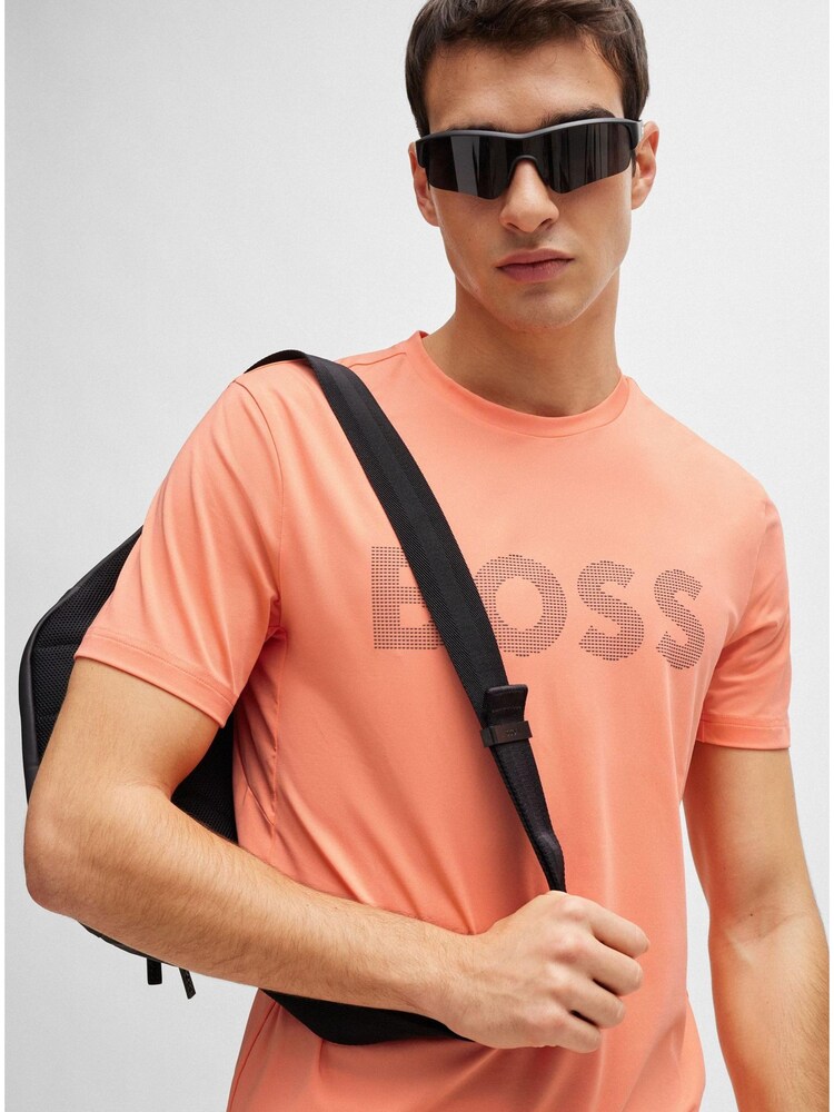 BOSS Orange Tonal Large Chest Logo Performance-Stretch T-Shirt - Image 1 of 5