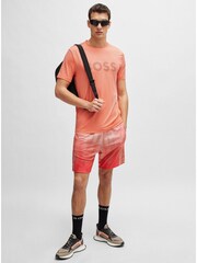 BOSS Orange Tonal Large Chest Logo Performance-Stretch T-Shirt - Image 2 of 5