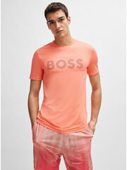 BOSS Orange Tonal Large Chest Logo Performance-Stretch T-Shirt - Image 3 of 5