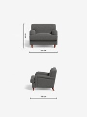 MADE.COM Textured Weave Stone Grey Orson Loveseat - Image 3 of 3