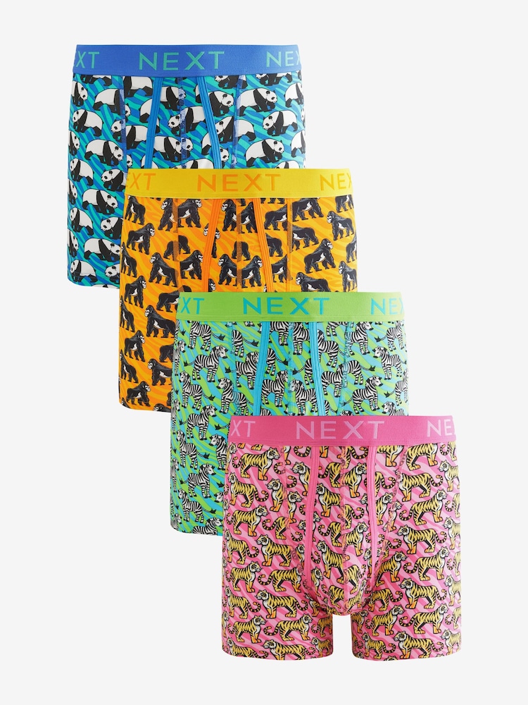 Estampado animal en naranja intenso/verde/azul - Animal - Pack de 4 boxers  - Imagen 1 de 8