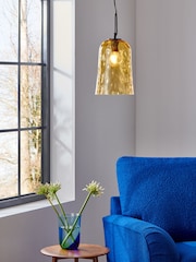 Jasper Conran London Amber Orange Glass Ceiling Light - Image 1 of 4