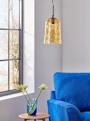 Jasper Conran London Amber Orange Glass Ceiling Light - Image 2 of 4