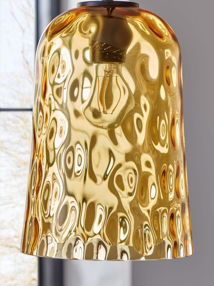 Jasper Conran London Amber Orange Glass Ceiling Light - Image 4 of 4