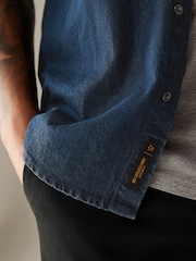 Blue 100% Cotton Short Sleeve Denim Western Shirt - Image 5 of 8
