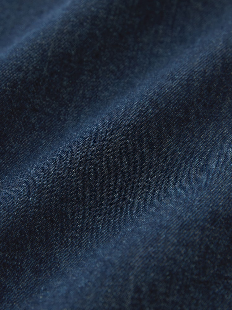Blue 100% Cotton Short Sleeve Denim Western Shirt - Image 8 of 8