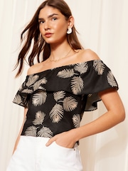 Friends Like These Воздушная оборка лен Look Bardot Blouse - Image 2 of 4