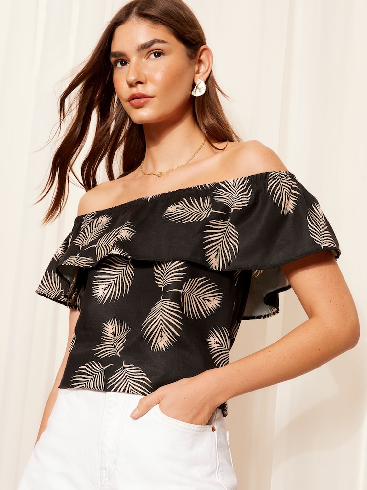 Friends Like These Воздушная оборка лен Look Bardot Blouse - Image 2 of 4