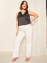Curves Like These Black/White Lace Vneck Camisole - Image 2 of 4