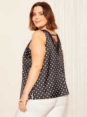Curves Like These Black/White Lace Vneck Camisole - Image 4 of 4