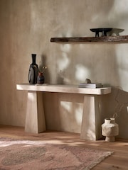 French Connection Light Mango Wood Mez Console Table - Image 1 of 7