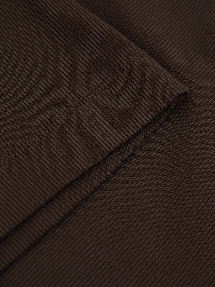 Reiss Chocolate Ria Cotton Blend One-Shoulder Top - Image 6 of 6