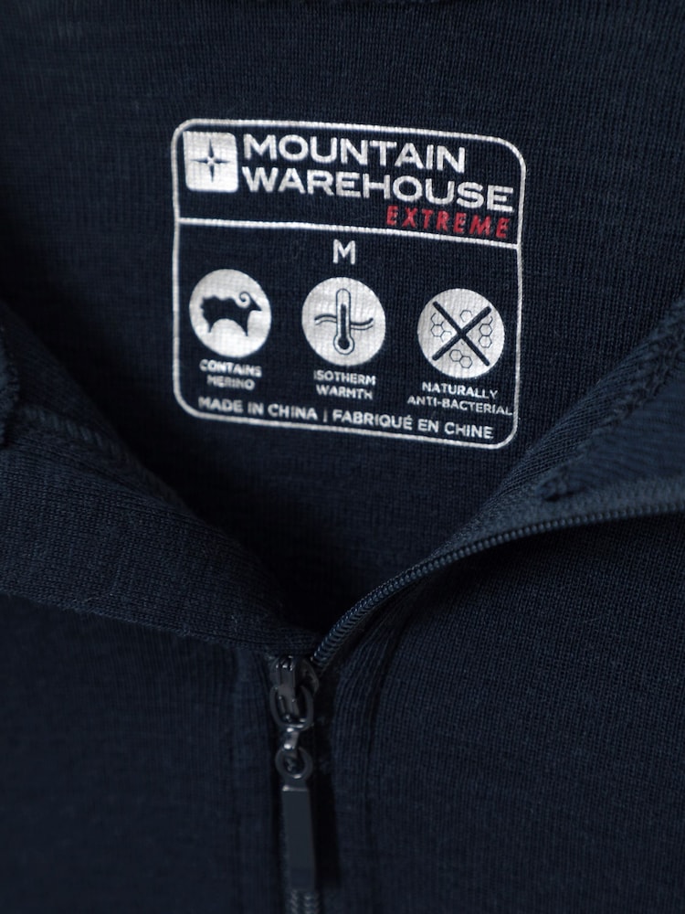 Mountain Warehouse Blue Mens Merino Quarter Zip Thermal Top - Image 5 of 5