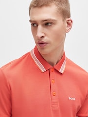 BOSS Dark Orange 100% Cotton Paddy Tipped Polo Shirt - Image 1 of 3